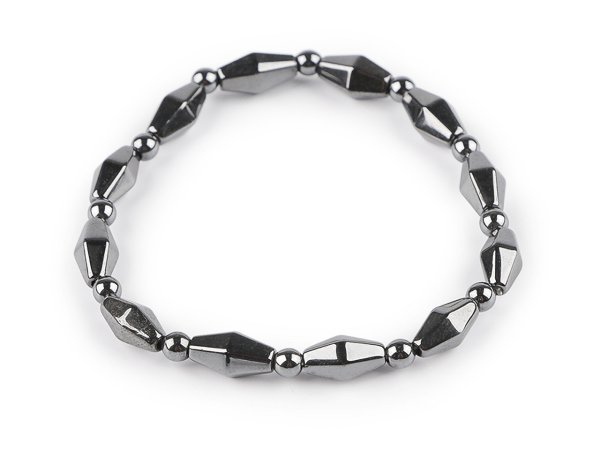 Náramek pružný hematitový, unisex